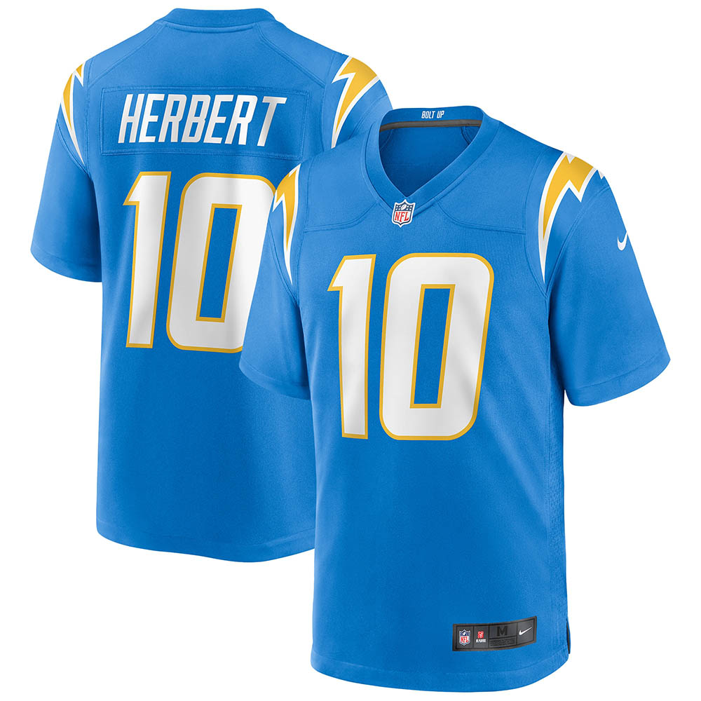 Men's Los Angeles Chargers Justin Herbert Player Game Jersey Powder Blue